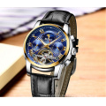 BIDEN 0191 Automatic Mechanical Wrist Men Watch Mens Moon Phase Watch Leather Watches Manufacturing